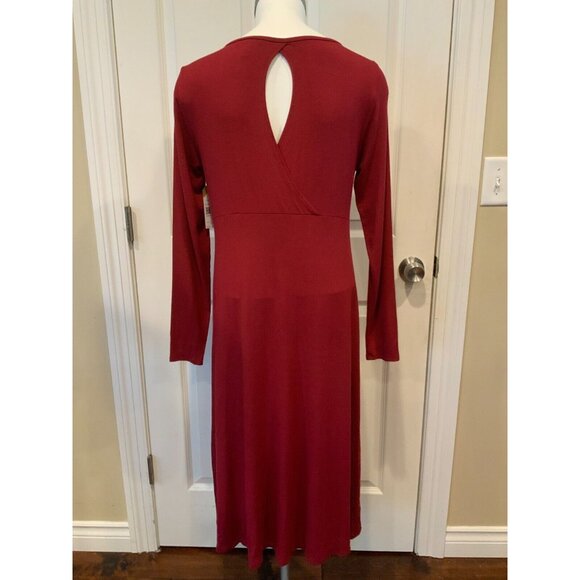 Eileen Fisher Red Casual Full Length Stretchy Shift Dress, Size XS - Picture 6 of 9